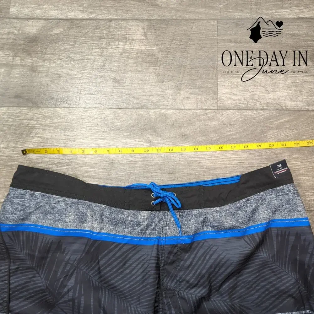 Roundtree & York Big & Tall Boardshorts Multicolor Stripe Swim NWT Size 2XB
